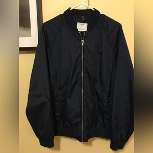 Bershka Mens Medium Bomber Jacket colored Navy